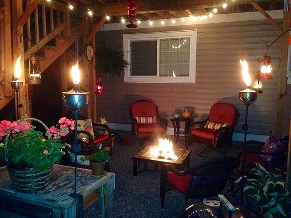 entertaining area under deck