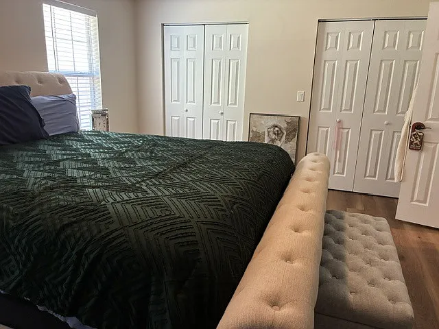 Each bedroom has ample room and generous closet space.