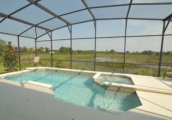 Pool and spa in screen room