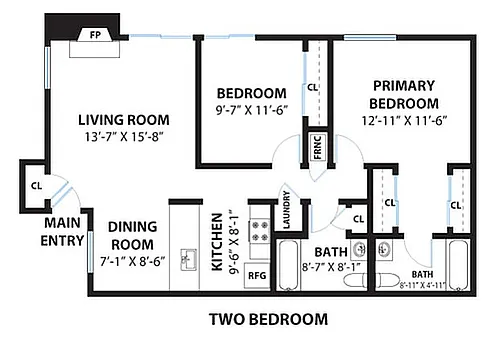 Floor plan Two Bedroom