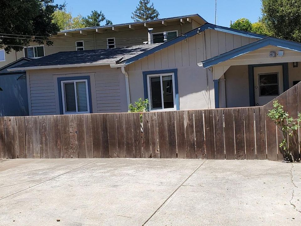 Front view and parking area.