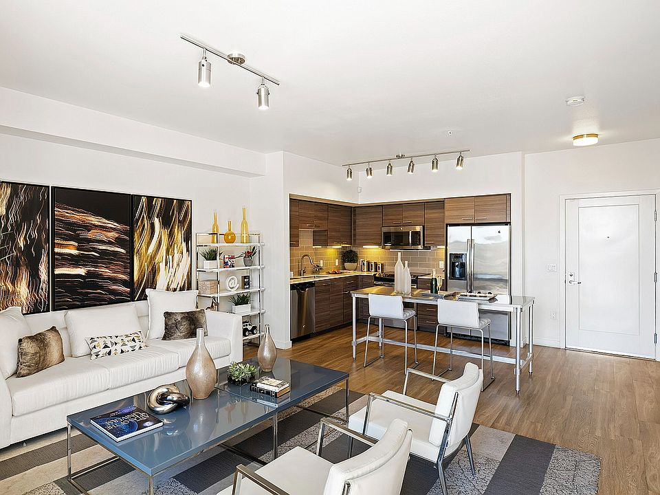 Open-concept living room in Tempo at Riverpark