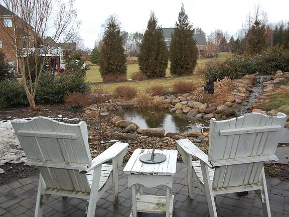 Koi pond with waterfall