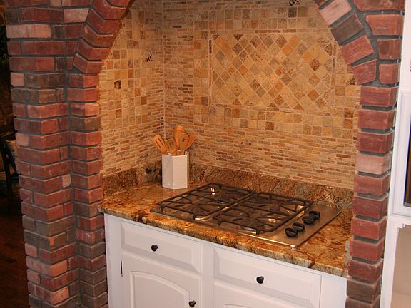 stove top w/brick archway