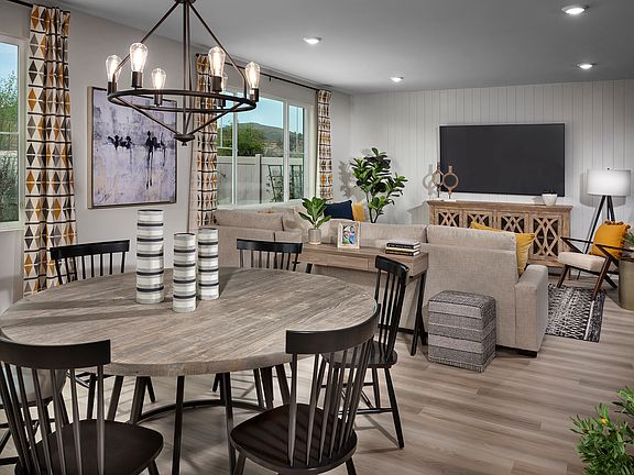 Residence 2 dining room modeled at a nearby Meritage community.