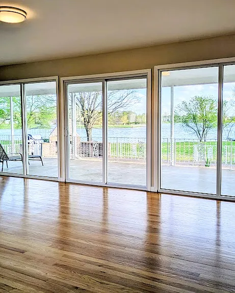 Unobstructed view of the lake from the living room! 21x14
