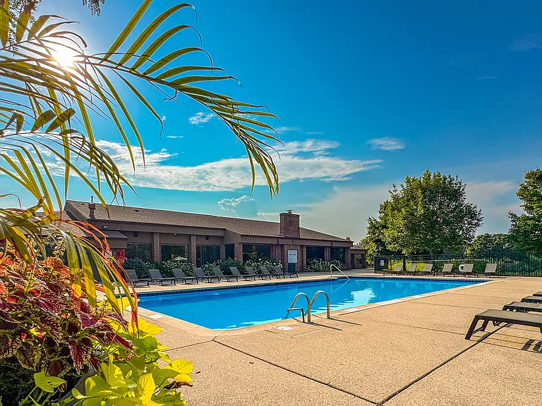 Heated swimming pool at Dover Hills Apartments in Kalamazoo