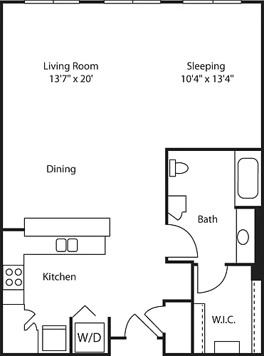 Floor plan Studio 830