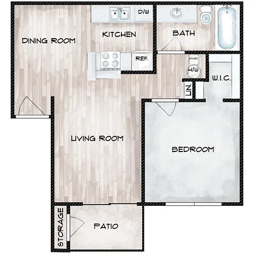 Floor plan 1 Bedroom 1 Bathroom