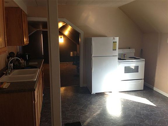 The kitchen viewed from the hallway