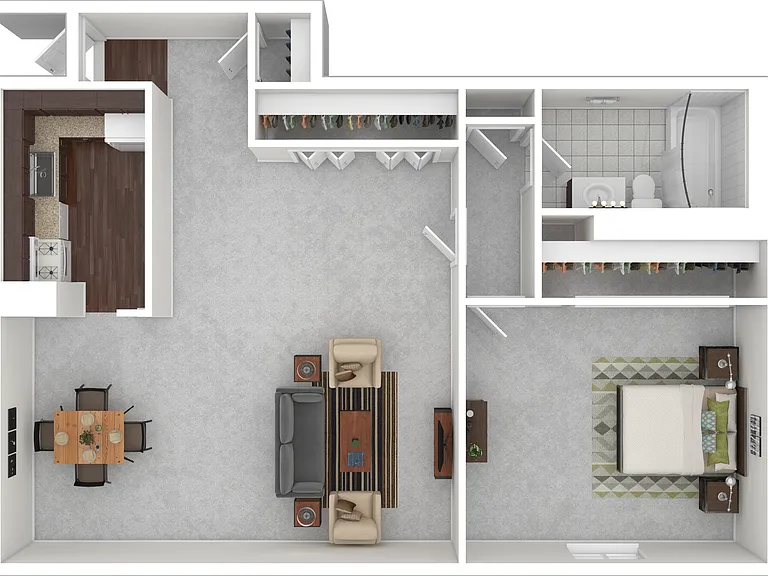 930 sq ft 1BR/1BA Plus Two Floorplan 930 sq ft 1BR/1BA Plus Two Floorplan