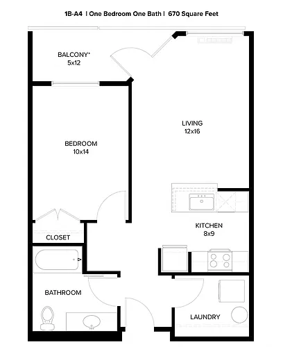 Floor plan 1X1 C