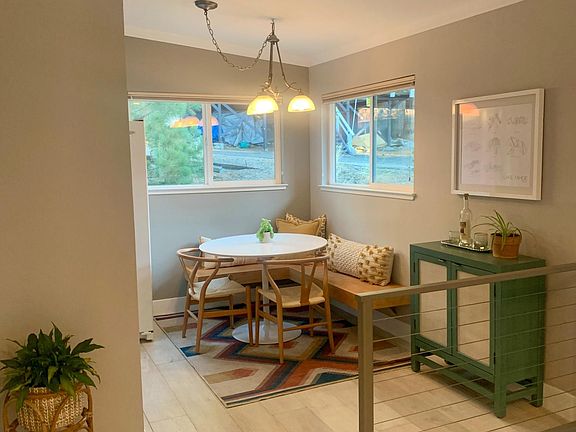 Breakfast nook with built-in bench.