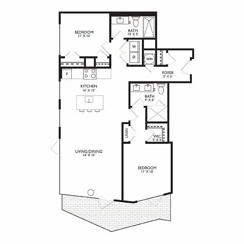 Floor plan Ravel 2B20