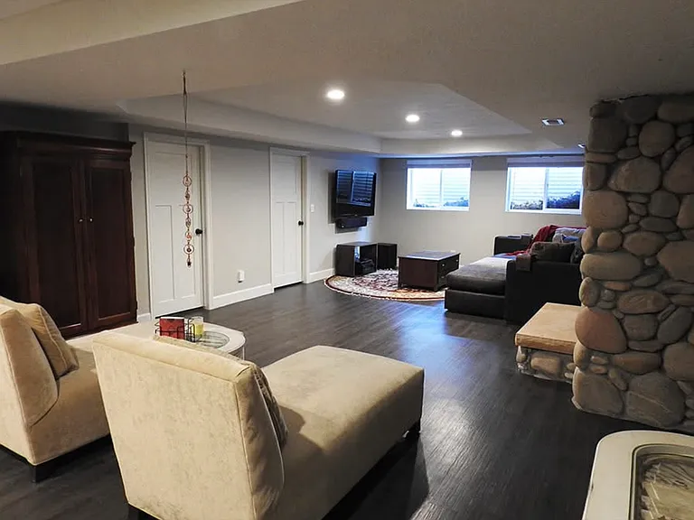 Basement living decorated with furniture