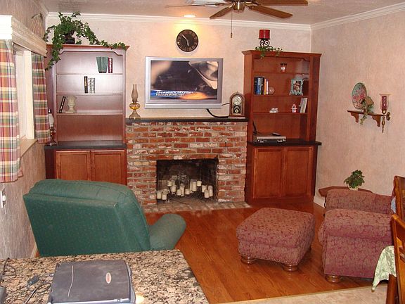 Cozy den open to kitchen