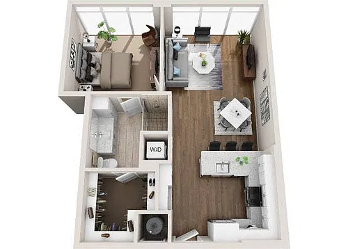 Floor plan 1BR/BA A1C