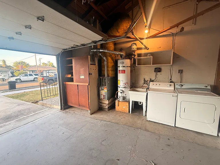 Washer and Dryer Hooked up in Garage