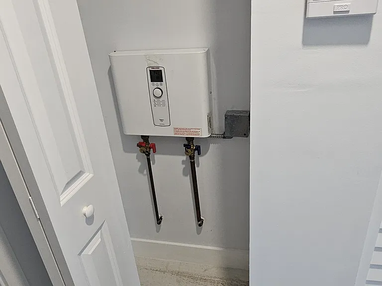 No tank water heater.