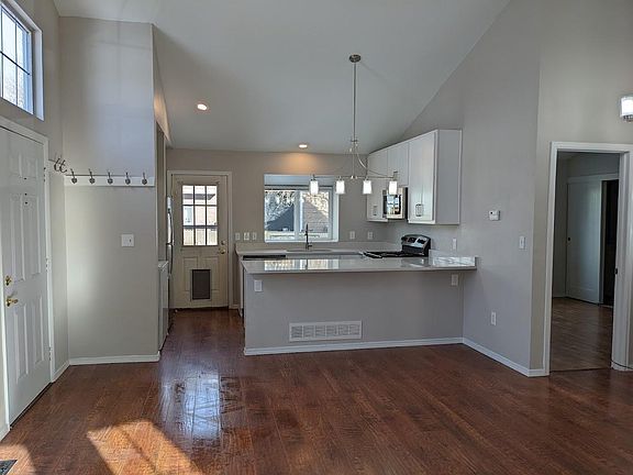 Open floor plan and newly renovated kitchen