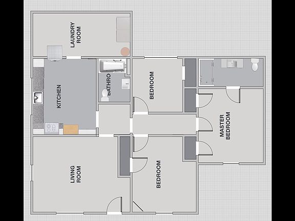 Darkest gray areas = closets