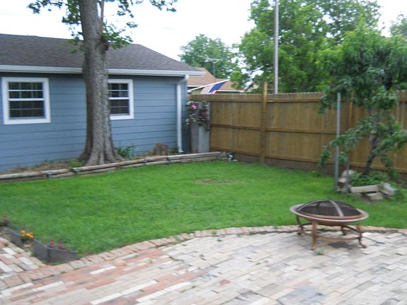 Peachtree and backyard view
