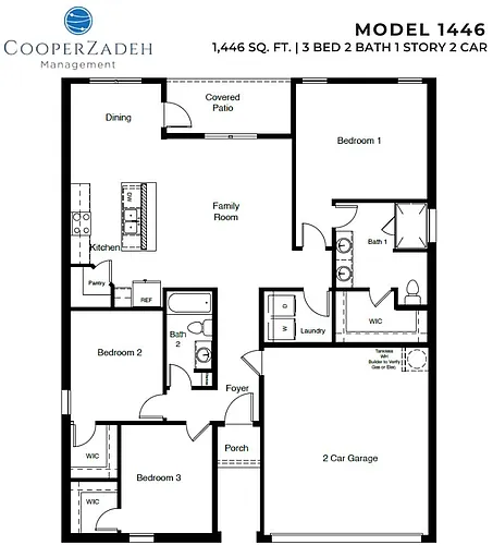 Floor plan 3 Bed 2 Bath
