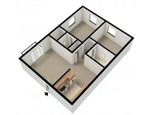 Floor plan Markwood 2 Bedroom, 1.5 Bathroom
