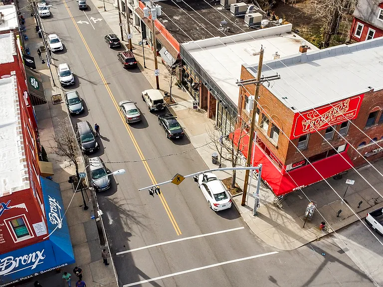 Few blocks from restaurants
