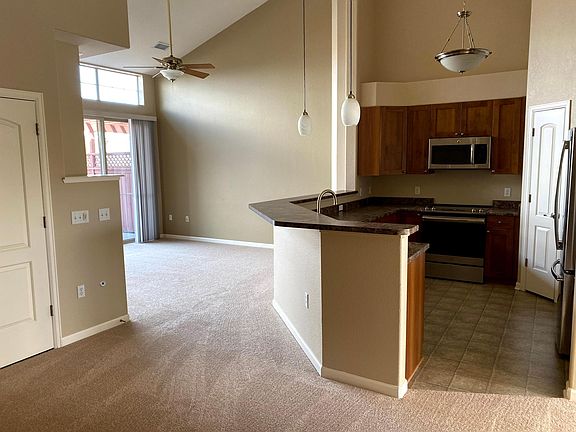 Kitchen overlooking attached deck