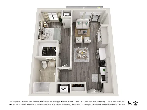 Floor plan 1 Bed D