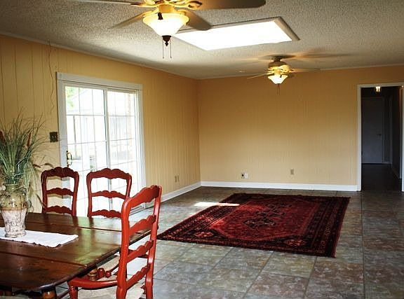 View from breakfast into den