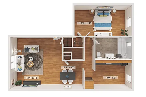Floor plan 1 Bedroom IV