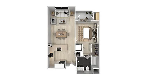 Floor plan 1 Bedroom 1 Bath B