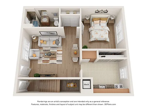 Floor plan 1 BEDROOM DELUXE