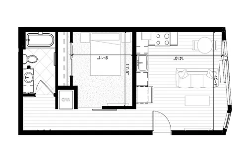 Floor plan 1x1 Standard