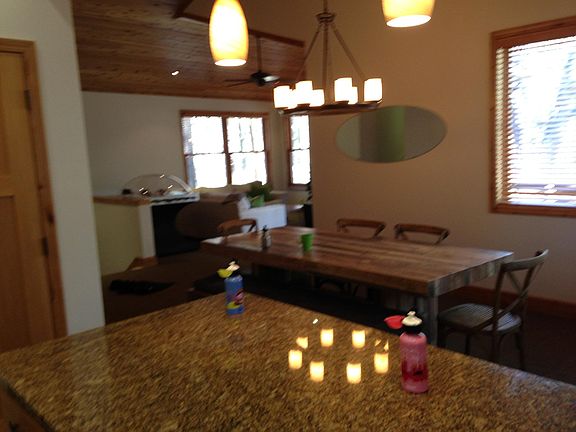 Breakfast island and dining room area