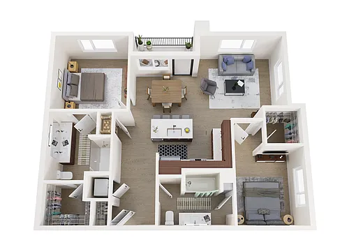 Floor plan 2 Bedroom 2 Bathroom