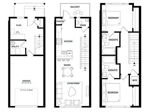 Floor plan 2 bed + Flex