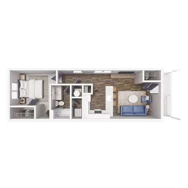 Floor plan 1 x 1- A1 605 SQ FT
