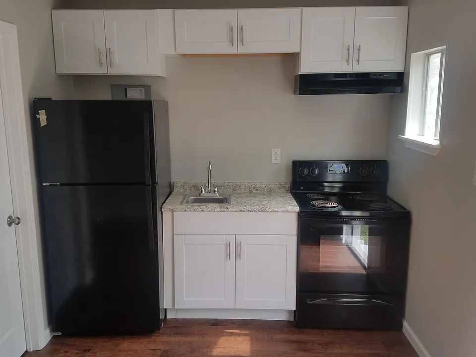 Kitchen with newer Black Appliances