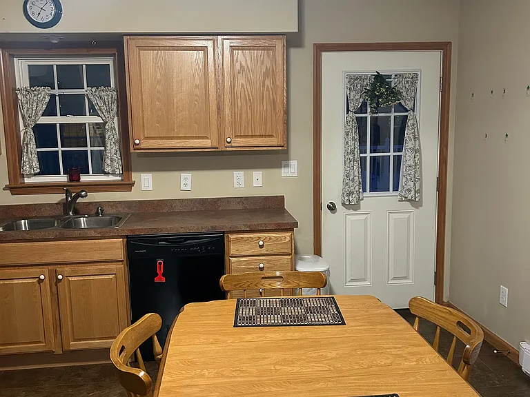 Dining area and back door