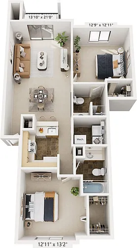 Floor plan Two Bedroom