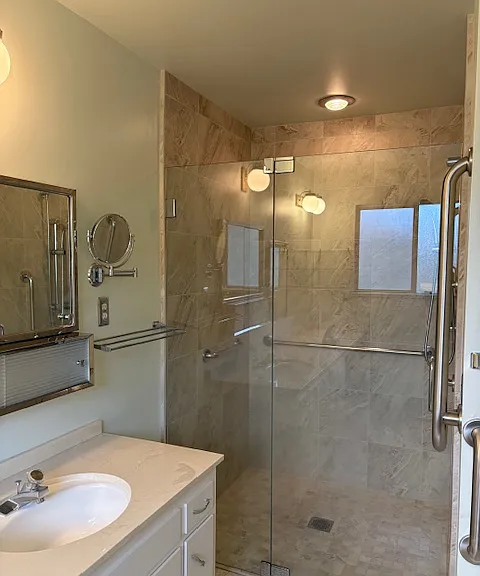 Master sink and shower.
