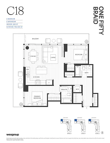 Floor plan 2 Bed + 2 Bath (C18)