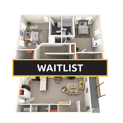 Floor plan 2BR/2.5BA Renovated