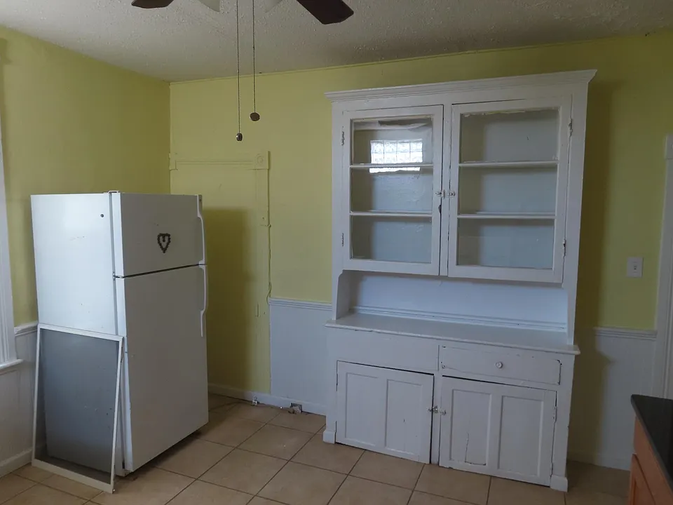 Built in wood kitchen hutch cabinetry