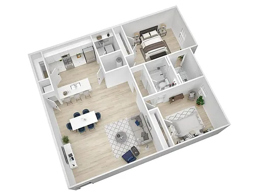 Floor plan Roommate Style - 2 Bedroom