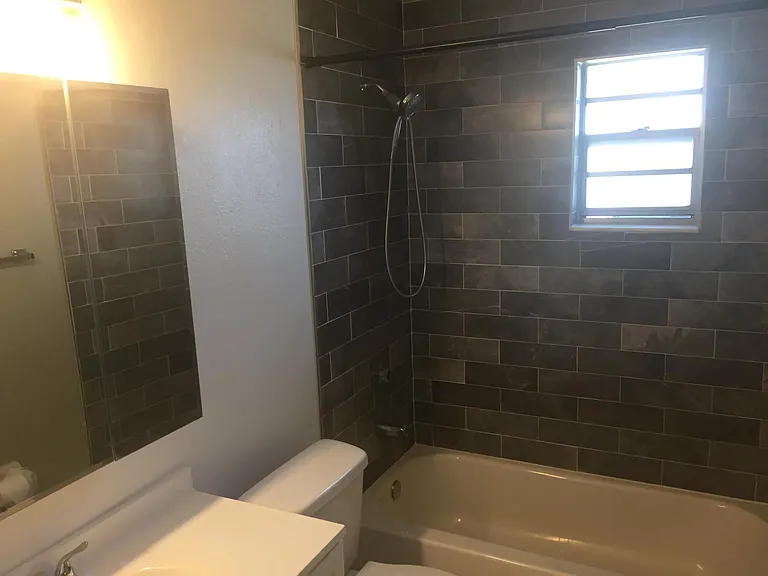 Newly tiled Bathroom
