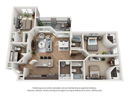 Floor plan C1 Bombora - Three Bedrooms, Three Bathrooms